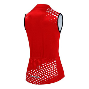 เสื้อจักรยานแขนกุดสีแดงลายจุดสีขาว ระบายอากาศได้ดี  บริการผลิตตามสั่ง - Product Image 2