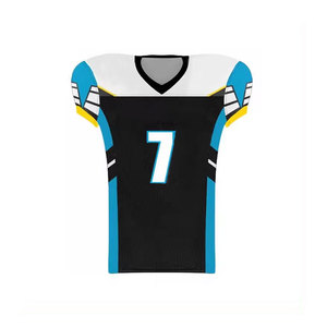 American Football Jersey Set Men's V-Neck Short Sleeve T-Strap Elastic Waist Sublimated Print Moisture Wicking Mesh Polyester - Product Image 2