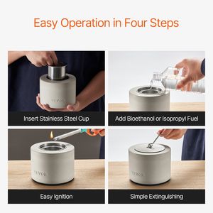 Ciotola del pozzo del fuoco del cilindro del calcestruzzo per interni/esterni Patio da tavolo camino da tavolo da esterno pozzo del fuoco per Patio o giardino - Product Image 5