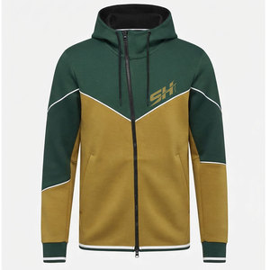 <b>Men's</b> Casual <b>Zip</b> Hoodie 100% Cotton Solid Fleece Long Sleeve Hooded <b>Top</b> Durable Fabric Contemporary Urban Style OEM Production - Product Image 1