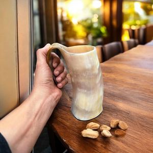 Taza de Cuerno de Búfalo Hecha a Mano, Ecológica, de Forma Natural, Pulida, Imitación Antigua, Decoración Coleccionable de Arte Moderno para Año Nuevo - Product Image 4