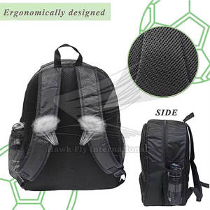 Professional Soccer <b>Backpack</b> with Ball Compartment and Shoe Pocket Durable <b>Black</b> Sports Bag for Football Training - Product Image 2