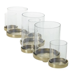 Factory Wholesale Creative Curved Wave Metal Glass Candle Holder High-End Commercial Hotel Restaurant Tabletop <b>Ornament</b> Decor - Product Image 6