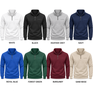 Sweat-shirt en molleton à col montant blanc pour homme, personnalisé, avec logo brodé 3D ton sur ton, OEM, marque privée - Product Image 5