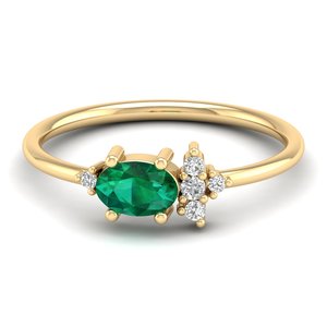 Bague REYES au design intemporel en or massif 14 carats avec moissanite certifiée GRA, taille ovale, 0,5 carat, émeraude, bijoux fins exclusifs - Product Image 6