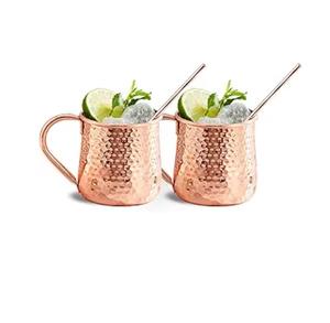 Taza de Cerveza de Cobre y Acero Inoxidable Plateado Hecha a Mano, con Diseño Martillado, para Bebidas Frías y Cerveza - Product Image 3