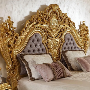 Juego de Dormitorio King Size de Lujo Real, Tallado a Mano en Madera de Caoba, Diseño Europeo Antiguo, con Armario, para Hotel y Uso Doméstico - Product Image 3