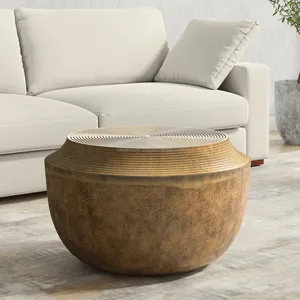 Mesa de Centro de Hierro Contemporánea, Muebles de Primera Calidad, Mesa de Diseño Elegante, Mesa Auxiliar Extraíble de Diseño Costero, Decoración Interior de Lujo - Product Image 2