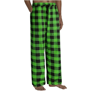 Women's Flannel Pajama Trouser Plaid Sleep Pants Drawstring Waist 100% Cotton Plaid Pajama Trouser Night Sleepwear Flannel Pants - Product Image 3