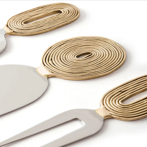 Cuchillos para Queso Dragonfly, Juego de 3 Cuchillos para Queso Premium Dorados, Juego de 3 Cuchillos para Queso de Acero Inoxidable Trance - Product Image 4