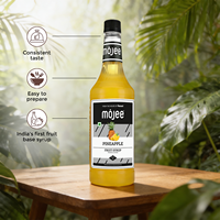 Mojee Ananassiroop 1000 ML Tropische Zoete & Zure Smaak in Fles, Zonder Kunstmatige Aroma's voor Mocktails