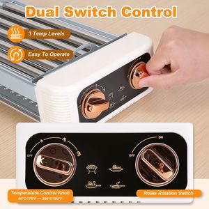 Griglia Elettrica 3 in 1 per Salsicce e Hot Dog, BBQ Senza Fumo per Interni ed Esterni con 3 Livelli di Temperatura - Product Image 5