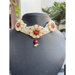 Ensemble de colliers rouges en alliage pour femmes, bijoux de mariage indiens, qualité export. - Product Image 3