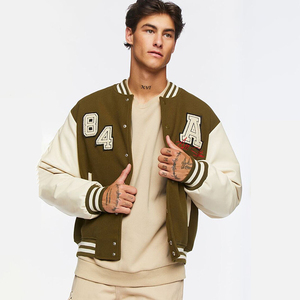 Veste universitaire respirante en laine pour homme AL NOLAN ENTERPRISES, bleu, blanc, rouge, col rond, simple boutonnage, coupe classique, hiver - Product Image 2