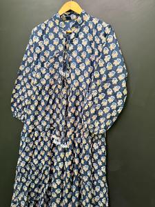 Robe midi en coton à franges imprimées pour femmes, style estival, silhouette évasée, écologique, pour le bureau et les voyages, approvisionnement mondial - Product Image 5