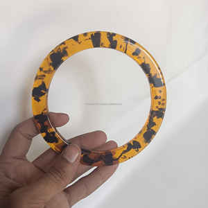 Porte-monnaie en acrylique multicolore en forme de O avec anneau en résine Nouveau sac à main en plastique avec écaille de tortue - Product Image 3