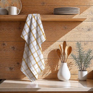 Serviettes de cuisine 100% coton, fil teint de qualité supérieure, provenance Inde, motif à carreaux, super absorbantes, à prix abordable. - Product Image 1