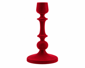เชิงเทียนเหล็กเคลือบกำมะหยี่สีแดง แบบไม่มีเปลวไฟ ทำด้วยมือ ขนาด 6-8 นิ้ว ทันสมัย สำหรับตกแต่งบ้านในวันคริสต์มาส - Product Image 1