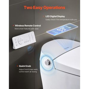 Toilette intelligente allungata con sedile riscaldato per rinfrescare la toilette intelligente - Product Image 5
