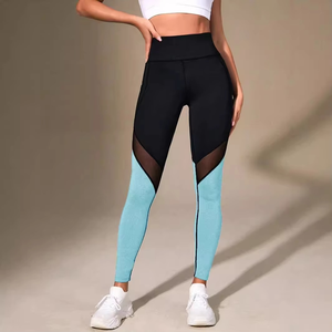 Leggings Deportivos de Cintura Alta con Bolsillos, Ropa Deportiva Transpirable de Malla para Yoga, Fabricación Personalizada OEM - Product Image 1