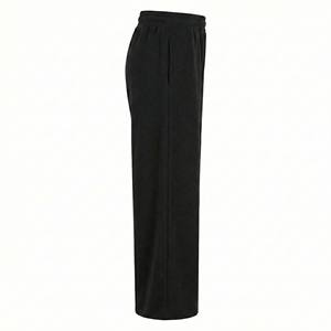 กางเกงสเวตแพนท์ทรงหลวมสีดำผ้าคอตตอนหนานุ่มสไตล์สตรีทแวร์  แบบโอเวอร์ไซส์  พร้อมเชือกผูกสีขาว  เป็นมิตรต่อสิ่งแวดล้อม เหมาะสำหรับผู้ชาย - Product Image 3