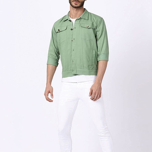 100% Cotton <b>Denim</b> <b>Jacket</b> for Men Casual High Street Style with Solid Color and Pocket Thin Winter <b>Jacket</b> for Spring Fall Use - Product Image 1