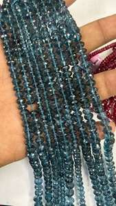 Perles facettées en topaze bleue naturelle de Londres 5x6 mm, pierre précieuse, 8 pouces, topaze bleue, pierre de naissance de décembre, pour la fabrication de bijoux et artisanat - Product Image 3