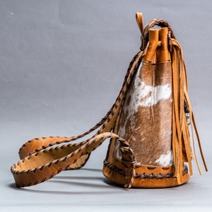 Hair On Cowhide Leather <b>Backpack</b> Bag Southern Multi Pockets Travel <b>Backpack</b> Cowhide Fur <b>Backpack</b> Bag - Product Image 2