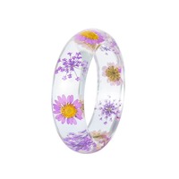 Gifty Craft Desain Terbaru Perhiasan Wanita Buatan Tangan Aksesoris Fashion Resin Bunga Asli Kering Berlapis Glasir Bentuk Dapat Disesuaikan