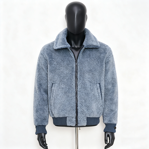 Veste polaire à capuche pour homme, design varié, rouge uni, fermeture éclair sur le devant, poches, vêtements d'hiver décontractés, coupe régulière, style sherpa, vêtements d'extérieur - Product Image 6