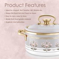 Ensemble de casseroles en céramique avec couvercle en verre, design floral, pot rond, poignée en alliage de zinc