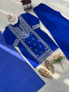 Conjunto Sharara de Georgette Sintético de Última Moda para Mujer, Elástico y Reversible, Ideal para Diwali/Bodas - Product Image 5