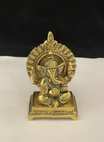 Statue de Ganesha de Singasan assis à la main pour la décoration de la maison Sculpture du seigneur du succès pour cadeau
