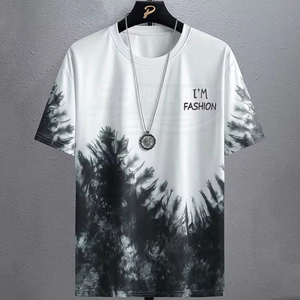 Nouveau T-shirt décontracté d'été pour homme, respirant, séchage rapide, pour activités de plein air, coupe classique, en polyester/coton, uni - Product Image 2
