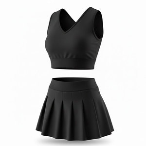 Uniforme de cheerleading léger, respirant, uni, 100% polyester, qualité supérieure, best-seller pour femmes - Product Image 1