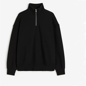 Custom <b>Man</b> Mock Neck Half Zip Sweatshirt Quarter ZIP Streetwear Solid Thermal Lined Drop Shoulder Zip Performance <b>Pullover</b> - Product Image 1