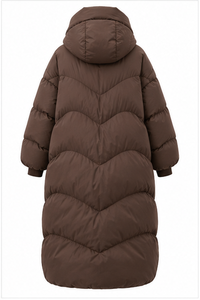 Abrigo Acolchado de Chocolate para Mujer, Estilo Cocoon, con Capucha, Chaqueta de Invierno Acolchada, Cálida y Aislante, Fabricante de Ropa Exterior - Product Image 2