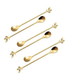 Juego de cubiertos de latón para postre, 4 piezas, diseño de lujo, cuchara de latón chapada en oro al precio más bajo - Product Image 4