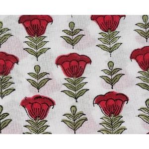 Tissu imprimé à la main de deux couleurs, Apple et cerise, rouge, d'olive, vert, tissu en coton doux, cadeau pour femmes - Product Image 2