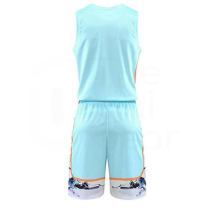 Conjunto de camiseta de baloncesto para hombre, sin mangas, cuello redondo, transpirable, de secado rápido, uniforme estampado de poliéster - Product Image 2