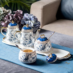 European Bone China Office Tea <b>Pot</b> Cup Set Bone Porcelain Tea <b>Pot</b> and Cup Set Premium Bone China Cups Custom Logo Tea Set Hotel - Product Image 2