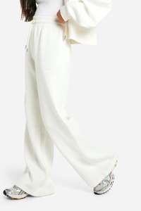 <b>Women</b> Cream Wide Leg Sweatpants High Waist Drawstring Casual Loose Fit <b>Lounge</b> <b>Trousers</b> Straight Leg Jogger Pants Wholesale Wear - Product Image 4