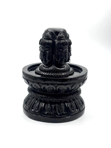 Sculpture spirituelle en cristal de spinelle noire Panchmukhi sculptée à la main, décor spirituel, fournisseur en gros OEM ODM - Product Image 6