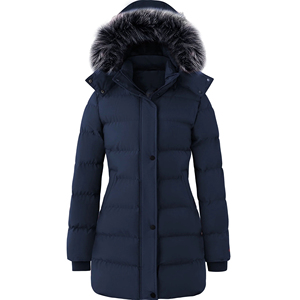 STITCH LAB Parka à capuche pour homme, couleur unie, longueur standard, en polyester, vêtement d'extérieur décontracté, coupe droite, fermeture éclair - Product Image 5