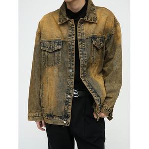 Men's Custom Printed Embroidery Winter Front 100% Cotton High Quality <b>Black</b> Vintage Denim <b>Jeans</b> <b>Jacket</b> - Product Image 3