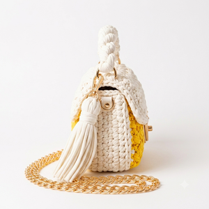 Bolso Bandolera de Mujer 100% Hecho a Mano con Tejido Trenzado de Poliéster, Correa de Cadena con Cierre Dorado, de Algodón, Pequeña Capacidad, para Uso Diario - Product Image 3