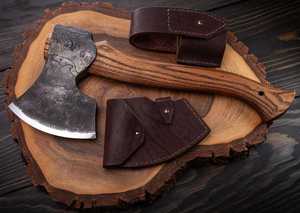 Hacha Vikinga Ragnar Forjada a Mano, Acero con Alto Contenido de Carbono, Grado Industrial, Uso en Cocina, Funda de Cuero, THEWIZ CRAFTS - Product Image 2