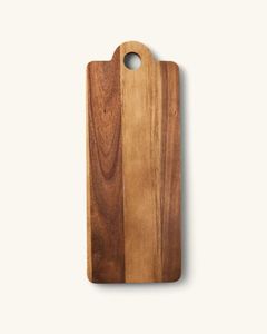 Planche à découper pour charcuterie, ronde, en bois, avec poignée, finition naturelle, planche à découper de cuisine - Product Image 4
