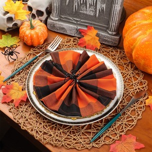 Ronds de serviette à thème citrouille – Décoration de table festive pour Halloween pour les repas saisonniers - Product Image 5