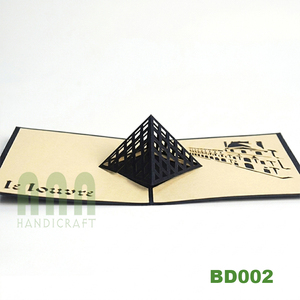 Tarjeta Pop-up 3D del Museo del Louvre, Papel Kraft de Alta Calidad, Artesanía Personalizada, Tarjeta de Felicitación Hecha a Mano, Recuerdo, Regalo/Estilo Artesanal ANN - Product Image 2